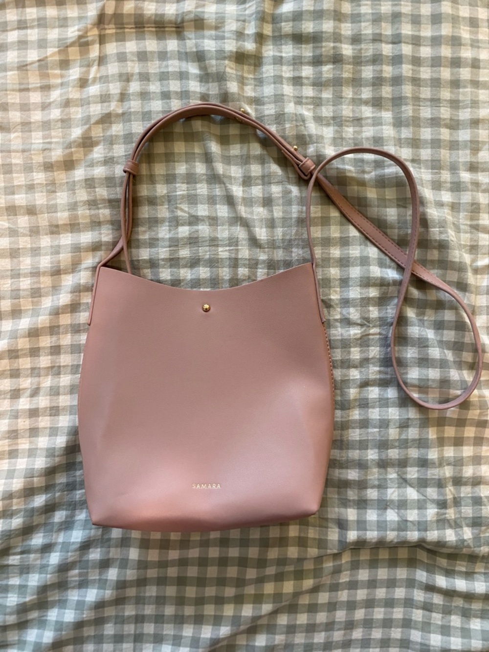Samara Women’s Blush Pink Vegan Leather Small Crossbody Bag Purse - Picture 5 of 9